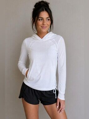 Lululemon White Mesh Hooded Pullover Size 4